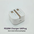 20W British Standard PD charger with TYPE-C interface for mobile phone and tablet, optional 1m or 2m cable