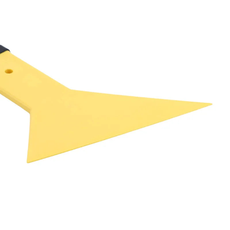 Yellow car foil scraper tool with 15cm width and 32cm length for auto glass film application