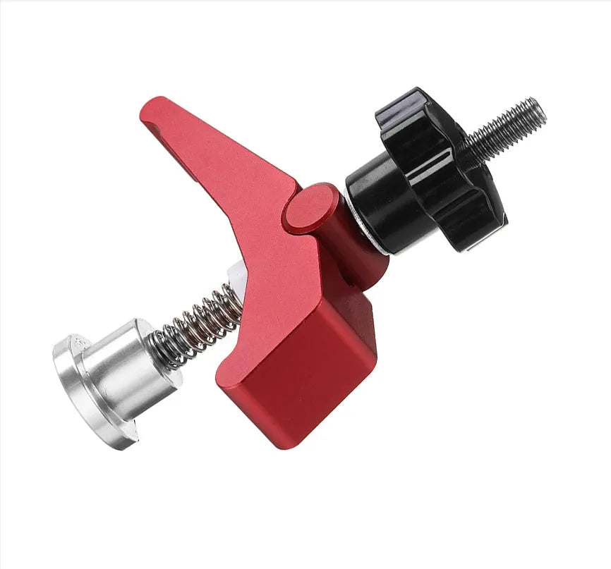 Red aluminium alloy woodworking table block slide holder with flat mouth shape
