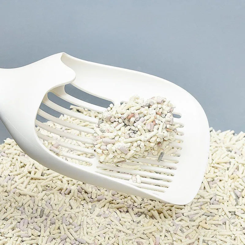 Large stainless steel cat litter shovel for scooping tofu cat litter with plastic handle