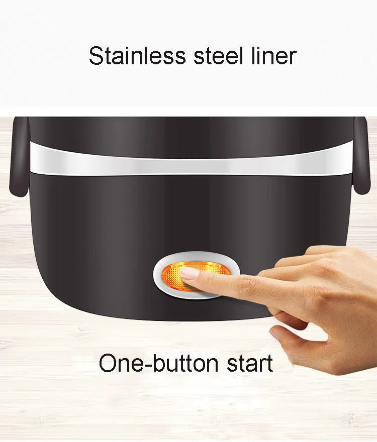 Multi-function electric lunch box with USB power port and two capacity options
