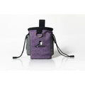 Purple dog training treat pouch with belt clip and waterproof Oxford fabric, 16.5x14x8cm.