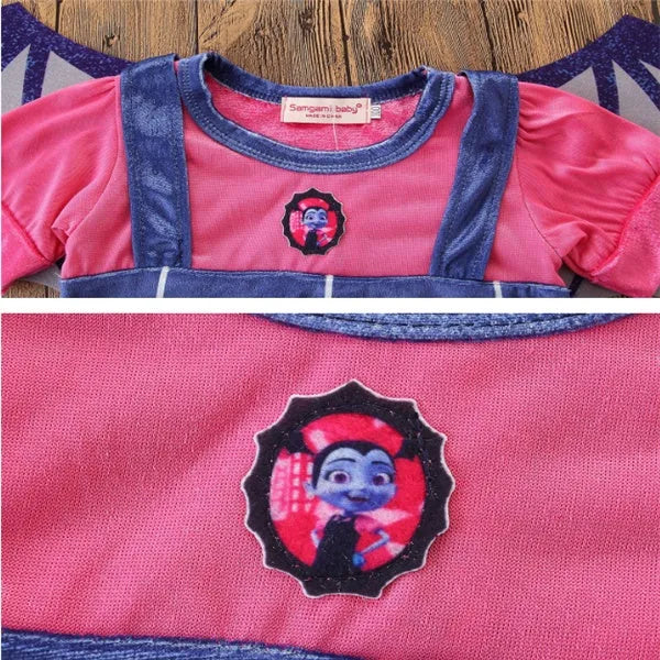 Blue cotton princess Halloween dress for children with short sleeves and Asian sizing