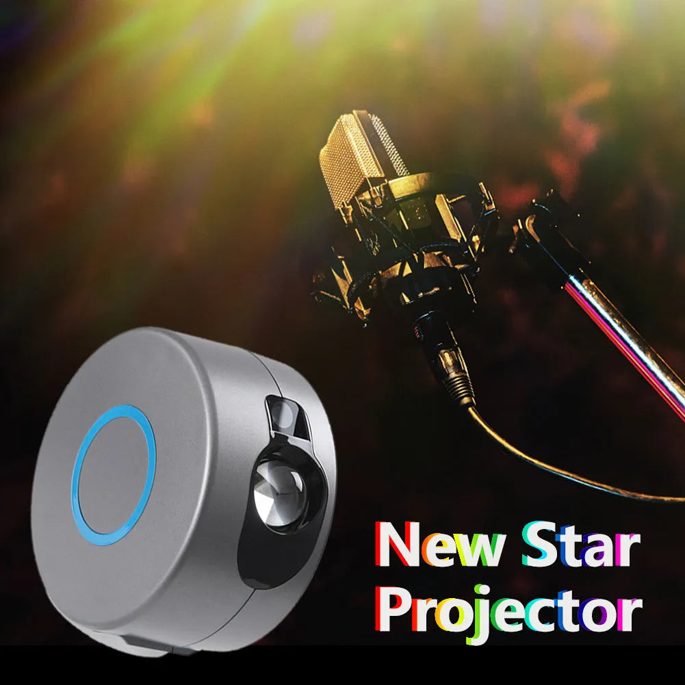 Grey ABS starry sky projection lamp with remote control for indoor atmospheric lighting