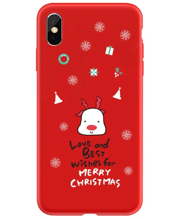 Painted Christmas design on a back cover phone case for iPhone.