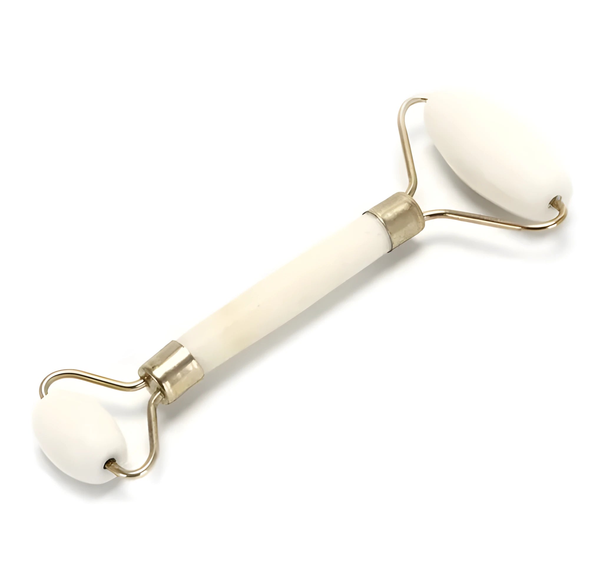 Natural jade facial massage roller on a light background showing smooth green stone and handle
