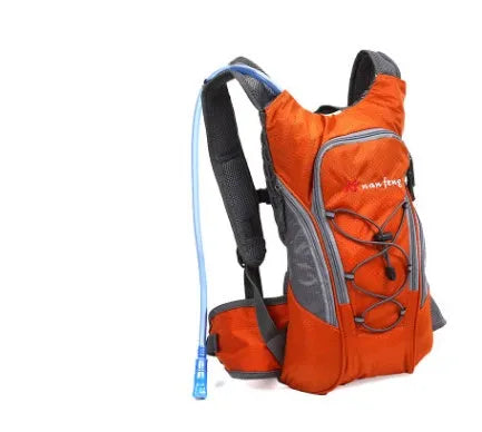 Black sports outdoor bag with shoulder straps, 10 litre capacity for cycling and hiking