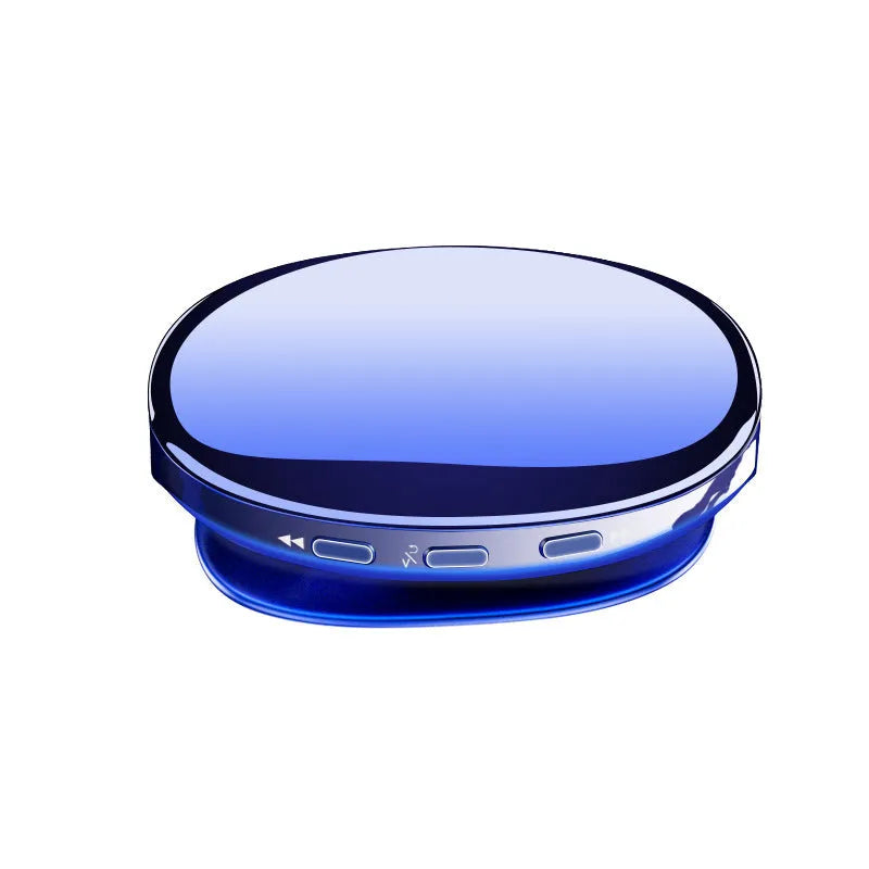 Black Bluetooth MP4 music player with OLED screen showing track information.