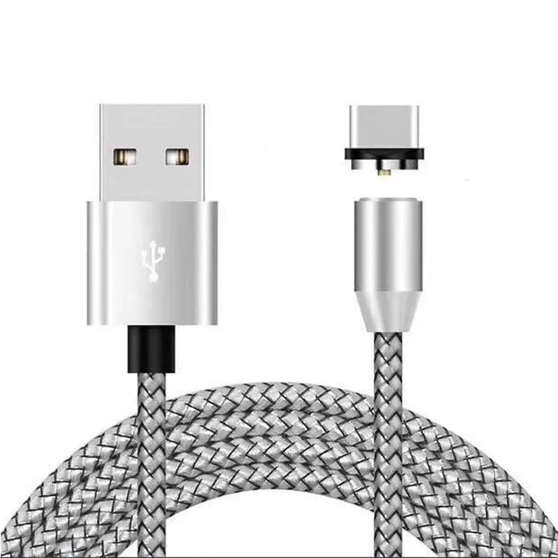 Android Type C three-in-one magnetic suction head charging cable 1m silver