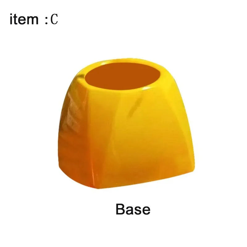Yellow plastic Donald Trump novelty toilet brush with hanging slot, 40cm length