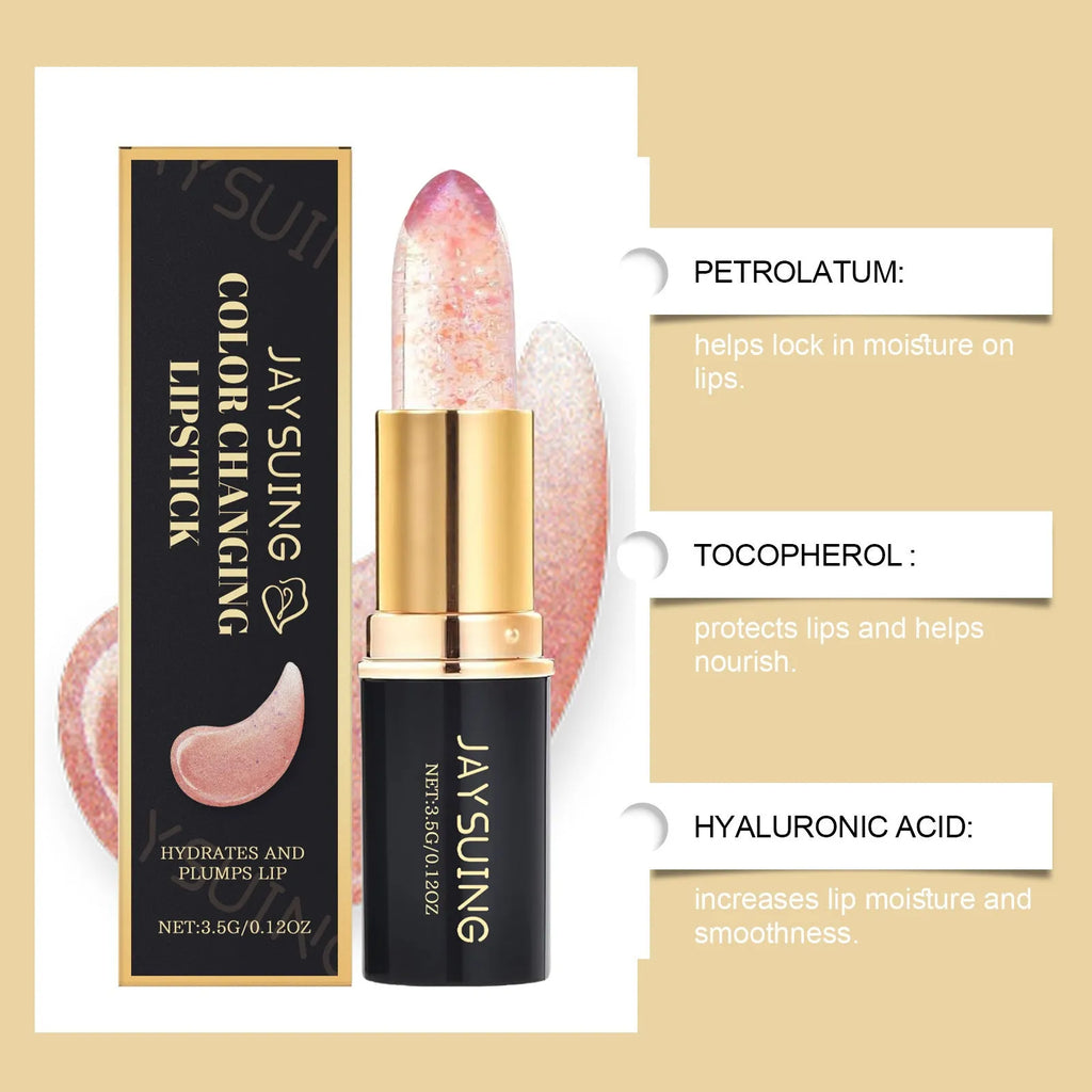 Moisturising colour-changing lipstick stick in a 3.5g format with hyaluronic acid.