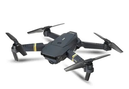 White E58 quadcopter drone with WiFi camera and plastic body seen from above