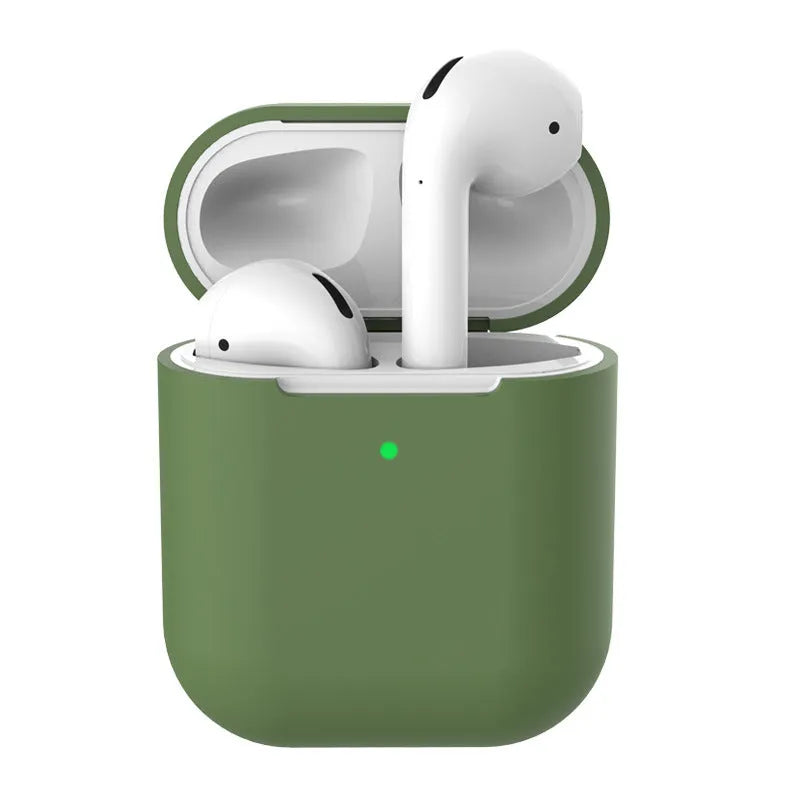 Silicone clamshell protective case for Apple AirPods 2 in multiple colour options.