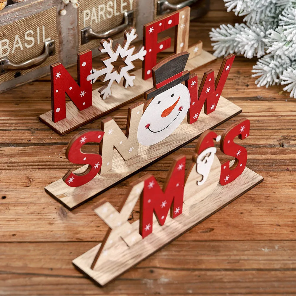Christmas wooden ornament with creative pattern in vivid colour for tree or home decoration