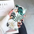 Banana leaf floral pattern TPU back case for Apple iPhone in flower leaves colour