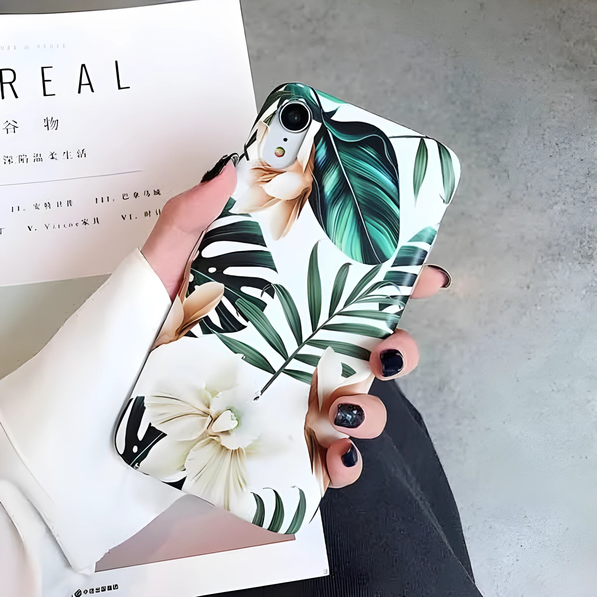 Banana leaf floral pattern TPU back case for Apple iPhone in flower leaves colour