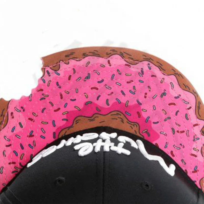 Side view of cotton snapback baseball cap with adjustable closure, 56-60cm fit for men and women