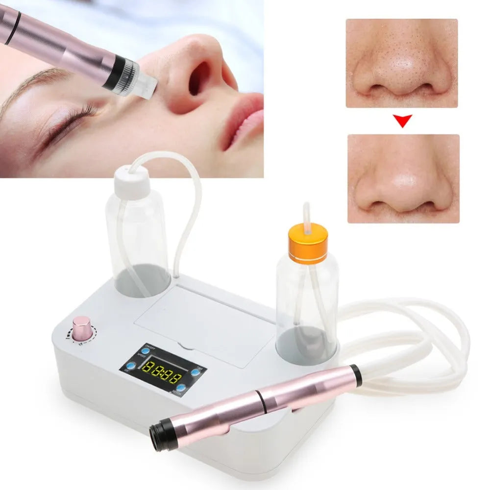 Portable oxygen spray hydro jet machine with bottle and crystal heads for blackhead removal and face cleansing