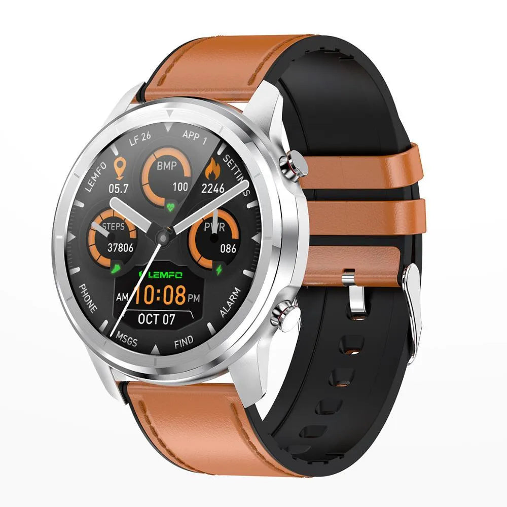 LEMFO LF26 smart bracelet in Black, Brown, or Silver with a 1.3-inch screen.