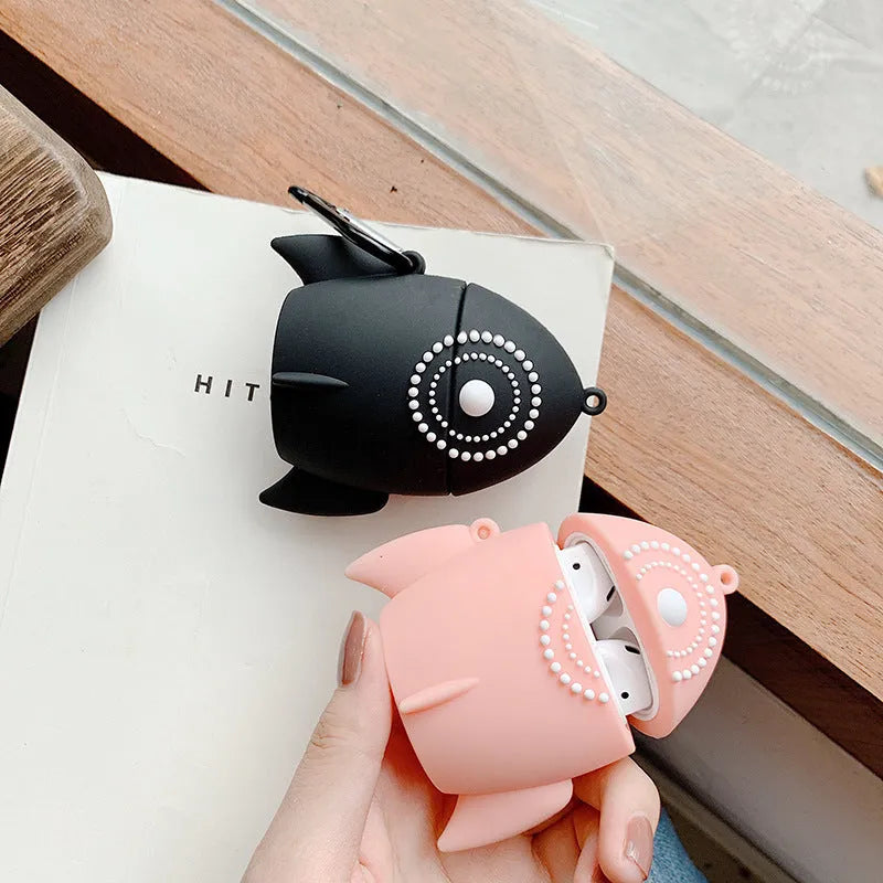 Pink silicone protective case for AirPods 1 and 2 charging case