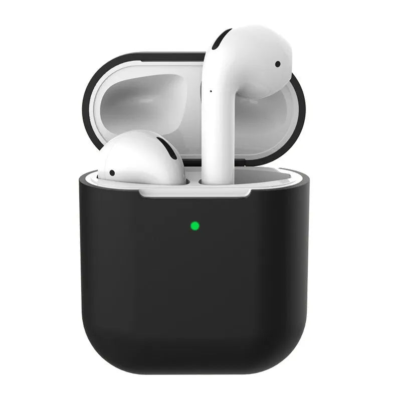 Silicone clamshell protective case for Apple AirPods 2 in multiple colour options.