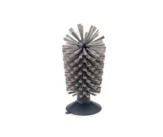Grey double-head rotating cup brush with suction cups for wall mounting