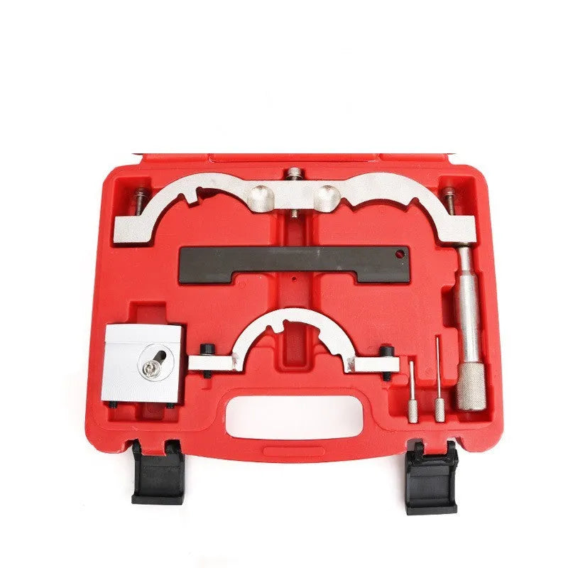 Red chrome-vanadium steel timing tool kit for Opel 1.4T Oncla LUJ engines, 7 pieces.