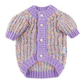 Purple dog cardigan sweater made from soft polyester fabric