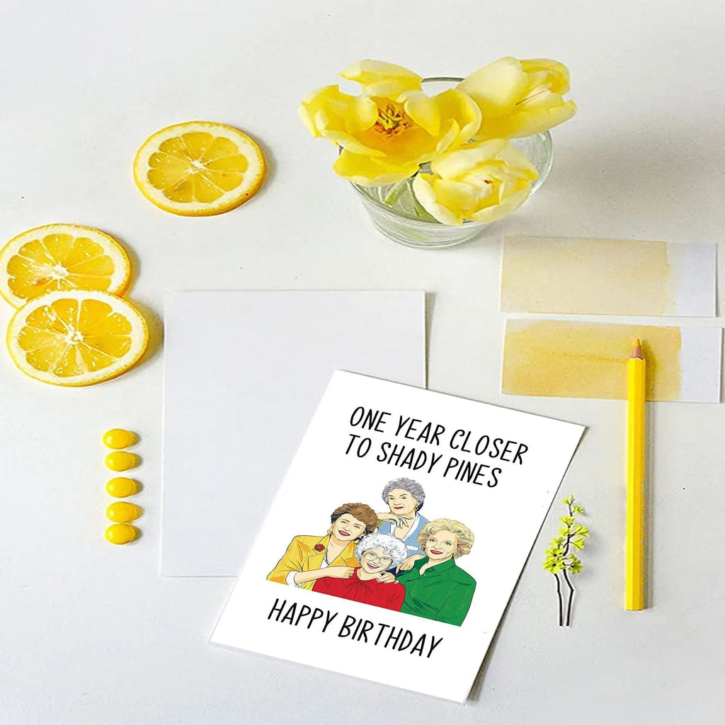 Simple modern birthday greeting card with a matching coloured envelope from a set of eight different colour and size options.