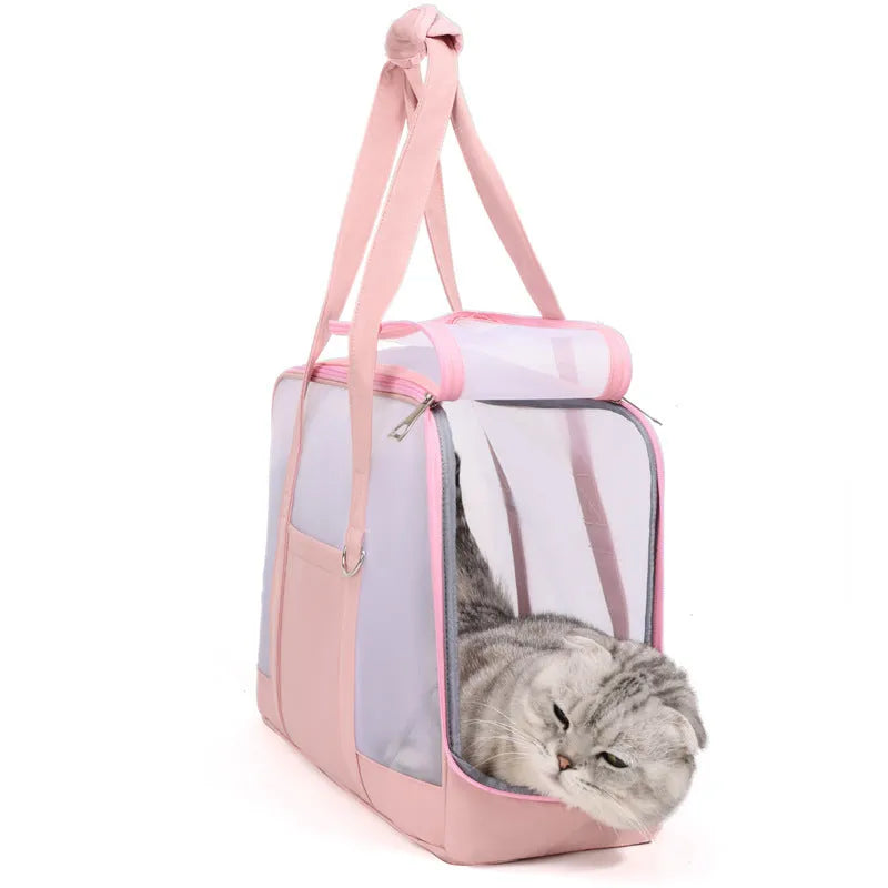 Solid colour soft cloth one-shoulder pet bag for small dogs and cats with 6.5kg capacity