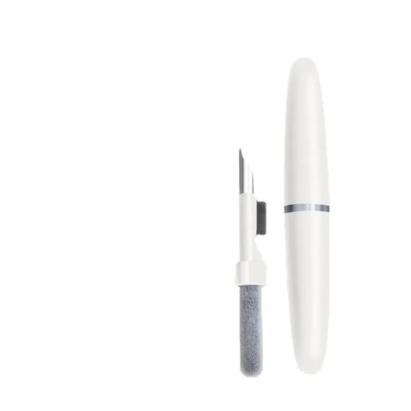 3 in 1 headset cleaning pen with metal tip and sponge on white background
