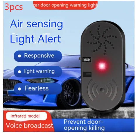 Black car door reminder alarm with infrared sensor for vehicle safety