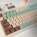 CAP Adaptive Cross Satellite Shaft mechanical keyboard keycap set in Matcha Theme colour with keycap puller.