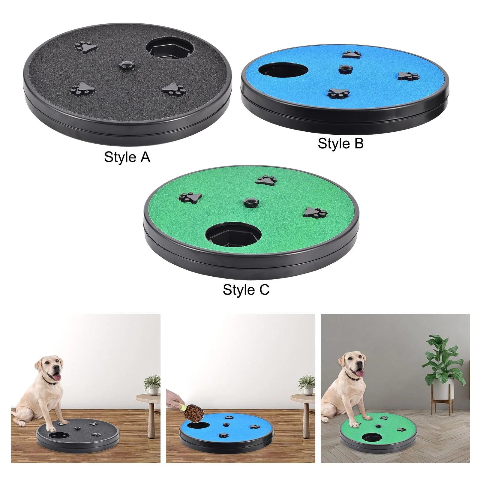 Rotating dog nail file board with six food compartments and sandpaper surface