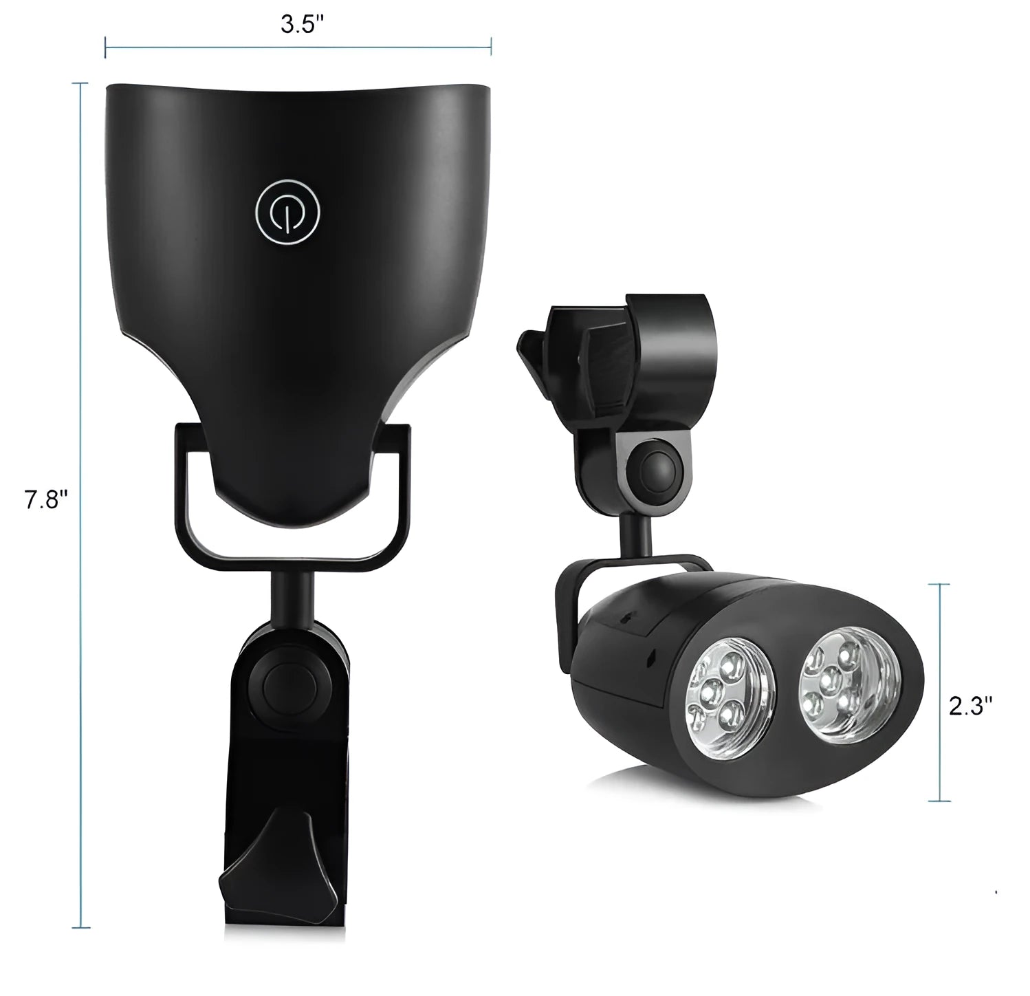 10-LED grill light with 360-degree rotation, white light, ABS PPS and aluminium alloy construction, battery powered for outdoor barbecues and camping