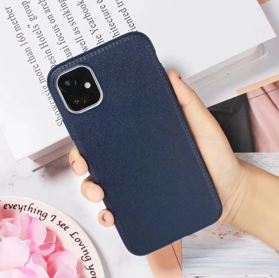 Leather iPhone case with TPU inner shell in Black, Brown, Navy Blue and Wine Red colours