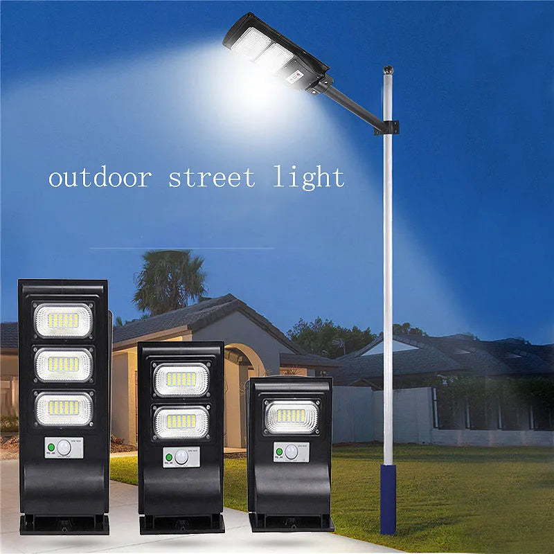 BS02 integrated solar garden lamp in black ABS anti-UV plastic with 20W/40W/60W options