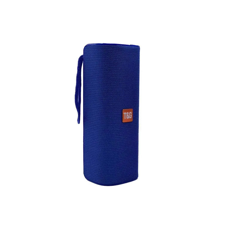 Cloth wireless Bluetooth speaker in multiple colours showing front grill and control buttons.