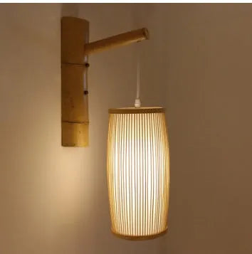 Small bamboo plait decoration lamp with E27 holder for hallway staircase lighting