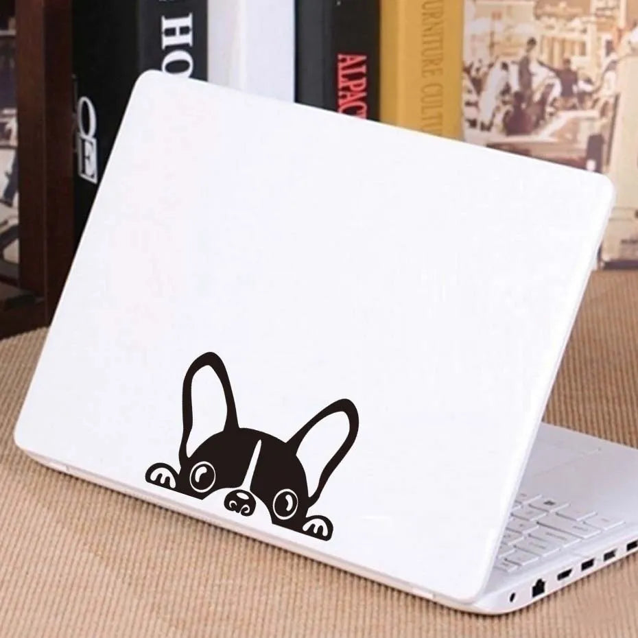French bulldog reflective car sticker 15cm x 10cm in black on white background