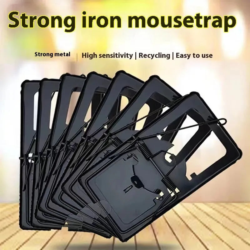 Automatic humane mouse trap cage in metal or plastic, shown in small, medium, and large sizes for indoor use.
