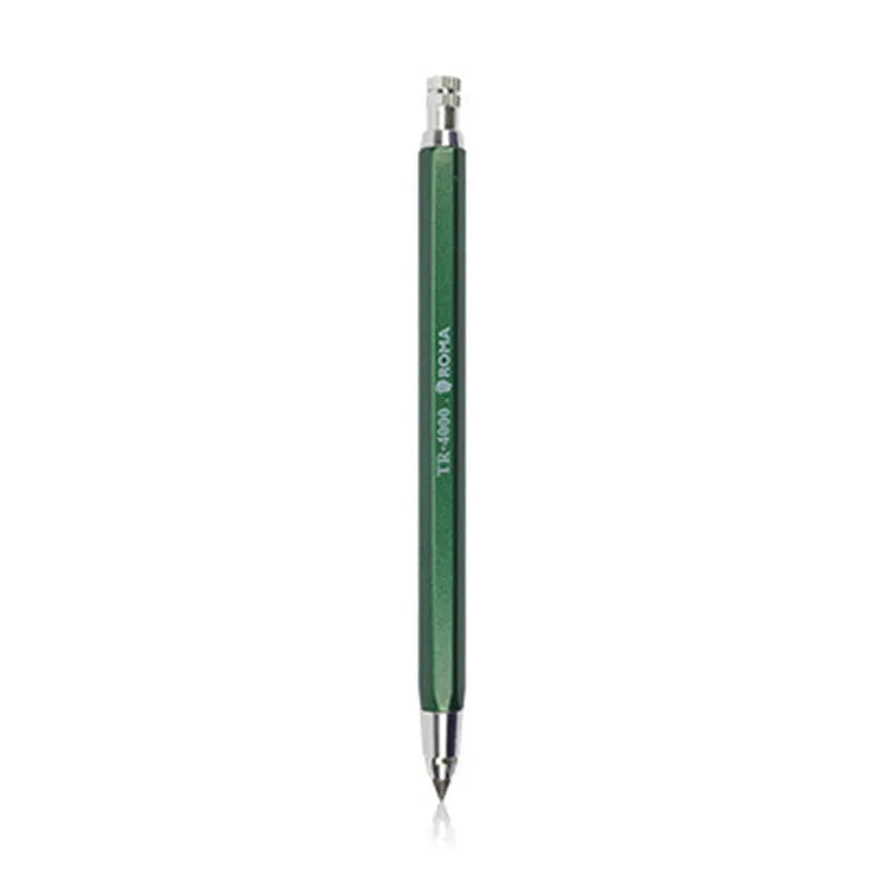 4.0mm mechanical drawing pencil with six colour lead options: yellow, orange, orange red, blue, green, and rose red