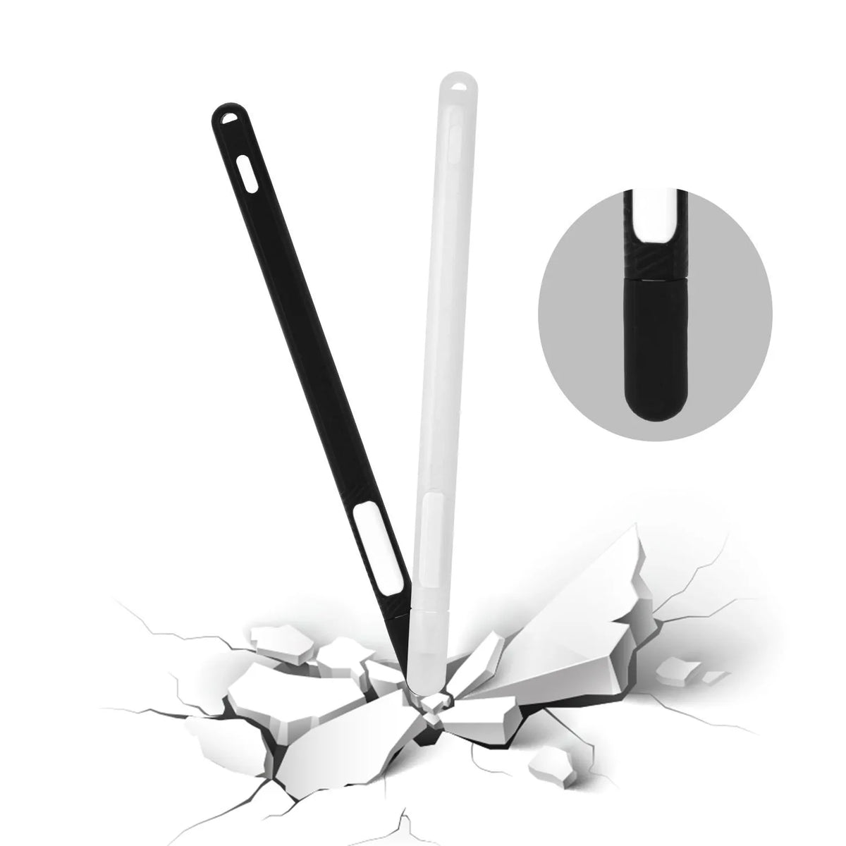 Apple Pencil silicone protective cover set in peppermint green with non-slip grip and stylus storage