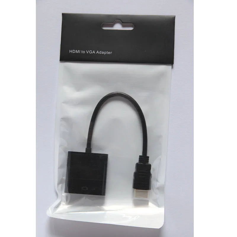 HDMI to VGA converter cable with 0.3 metre HDMI lead in black colour option