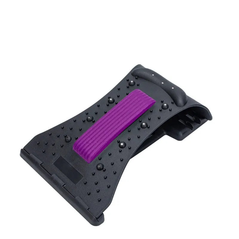Arc-shaped acupuncture and magnetic therapy cervical spine stretcher model 628 in blue black NBR material on a flat surface