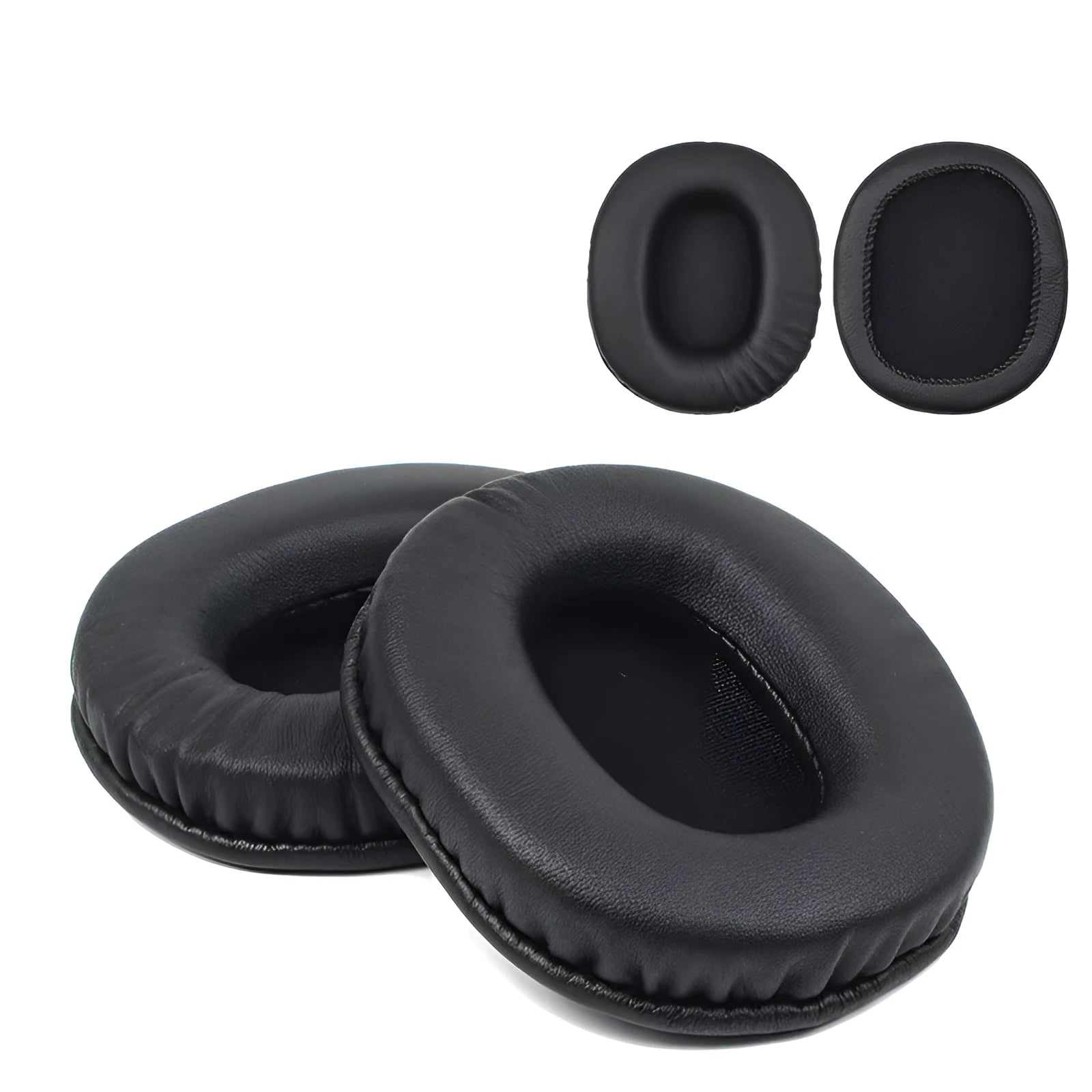 Black soft PU leather replacement earmuffs for Sony MDR-1R headphones, two pieces