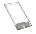 Transparent external hard drive enclosure for 2.5-inch SATA HDD or SSD with USB 3.1 interface