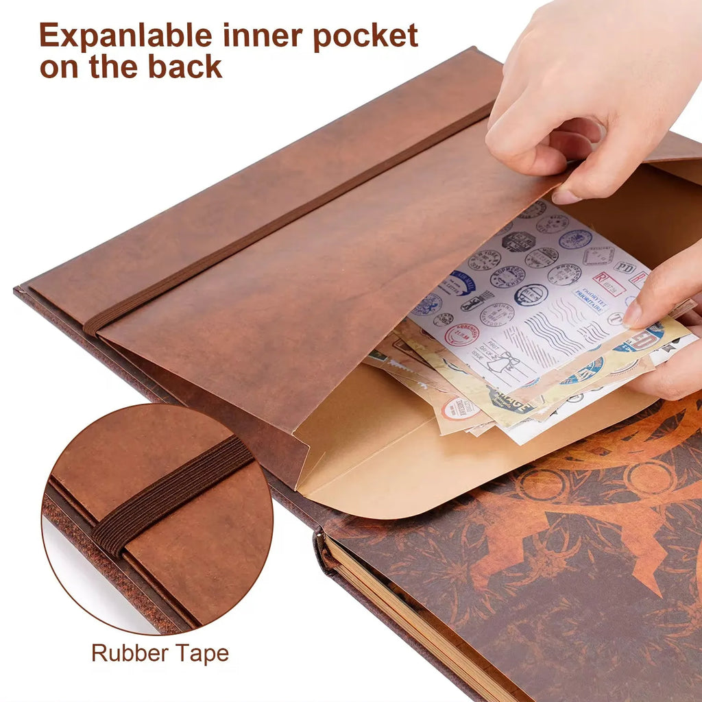 Gold DIY Our Adventure Book photo album with hard cardboard cover and 132 kraft paper pages