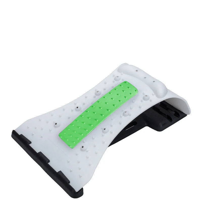 Arc-shaped acupuncture and magnetic therapy cervical spine stretcher model 628 in blue black NBR material on a flat surface
