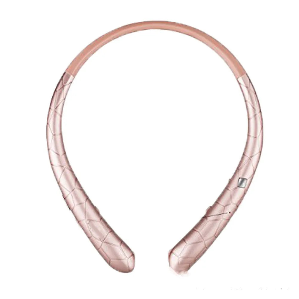 Bluetooth neckband headphones in black with retractable wires, 10mm driver, and CVC6.0 noise cancellation for sports
